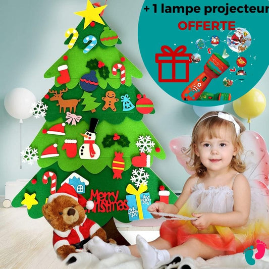 Sapin de Noël éducatif Montessori en Feutrine ( + UN CADEAU OFFERT) - x1 KIDS CHRISTMAS (GUIRLANDE LUMINEUSE OFFERTE)