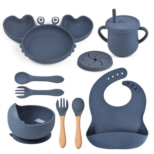 Set Vaisselle pour Bébé en Silicone Alimentaire (8 PCS) - PratiqueP’titChef™ cuisine