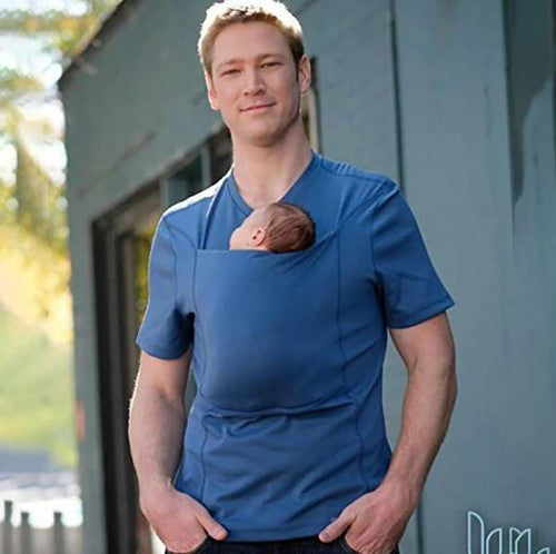 Ultra Pratique T - shirt Porte - Bébé Kangourou - Bleu Homme / S Baby & Toddler