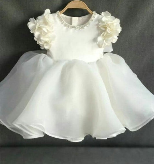 Robe en Dentelle avec Perles et Appliques pour Jeunes Filles