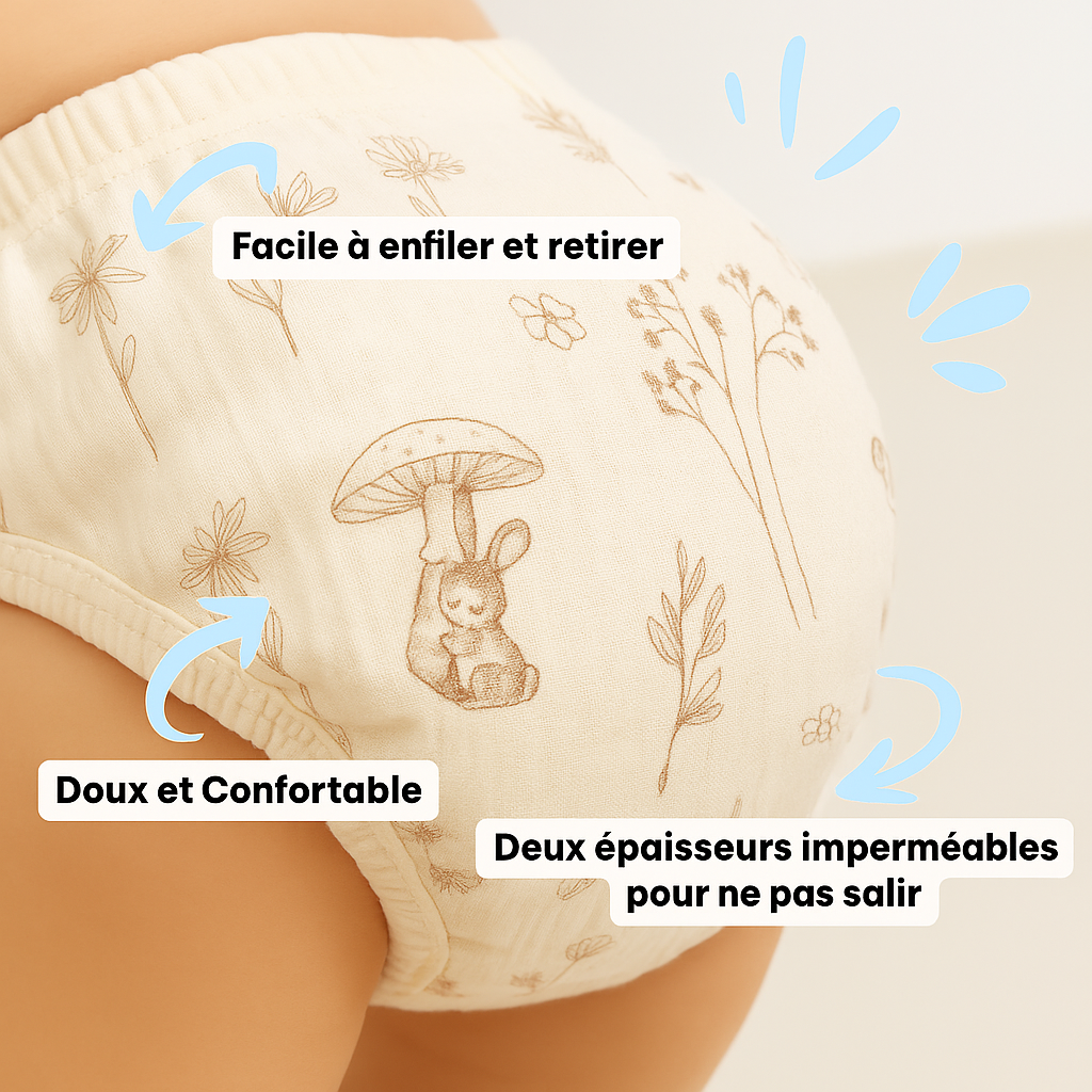 Culottes d'Apprentissage Réutilisable (Série Calme et Tendresse) - Par Coucheco