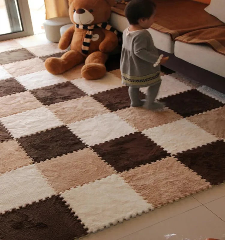 Tapis d'Éveil Enfant en Mousse Douce en Fourrure - EVA