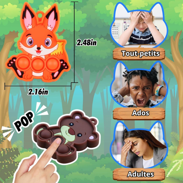 Mini Jouets Sensoriels Animaux à Bulles