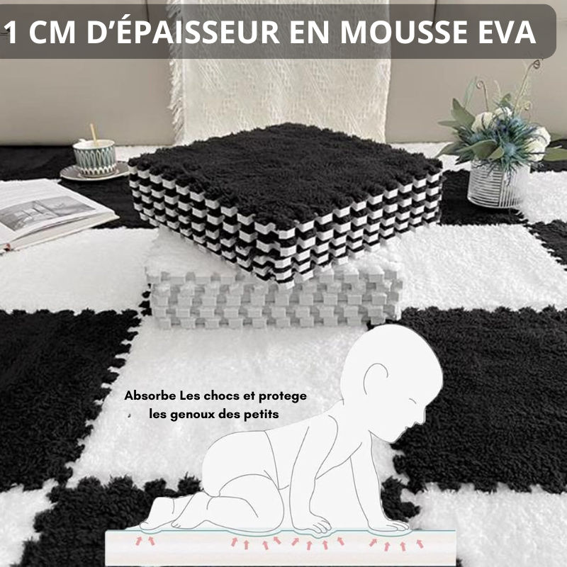 Tapis d'Éveil Enfant en Mousse Douce en Fourrure - EVA