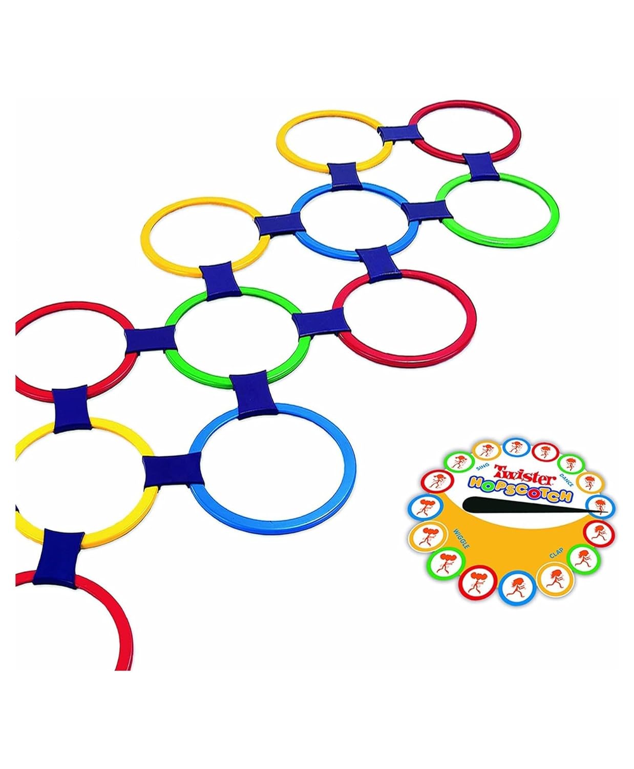 Jeu de Marelle avec Anneaux Multicolores (16 pièces)