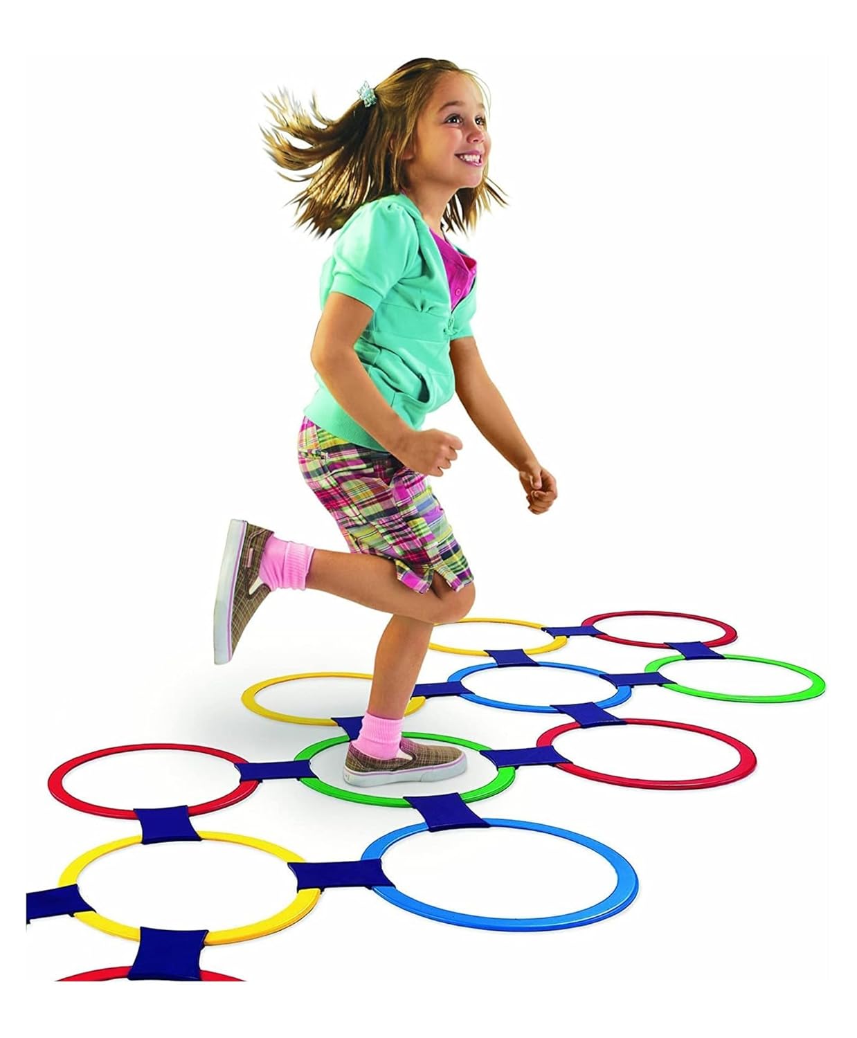 Jeu de Marelle avec Anneaux Multicolores (16 pièces)