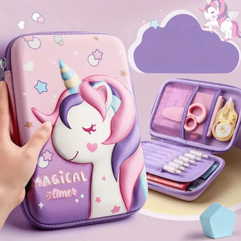 Trousse kawaii licorne EVA rangement pratique