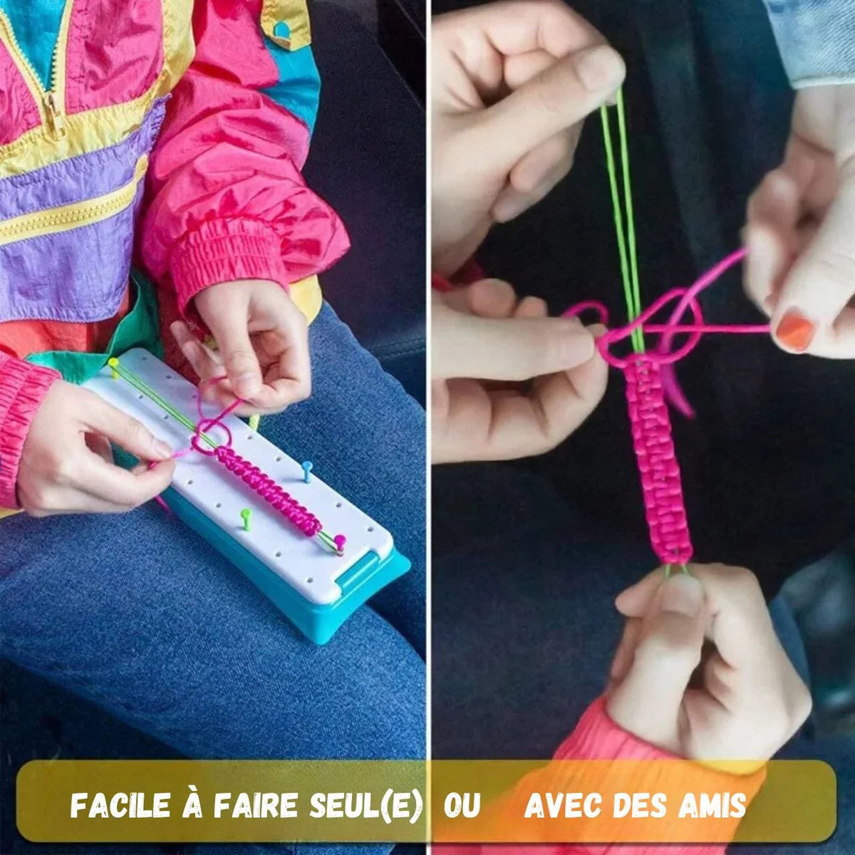 Coffret Éducatif et Amusant : Tressage de Bracelets pour Enfants