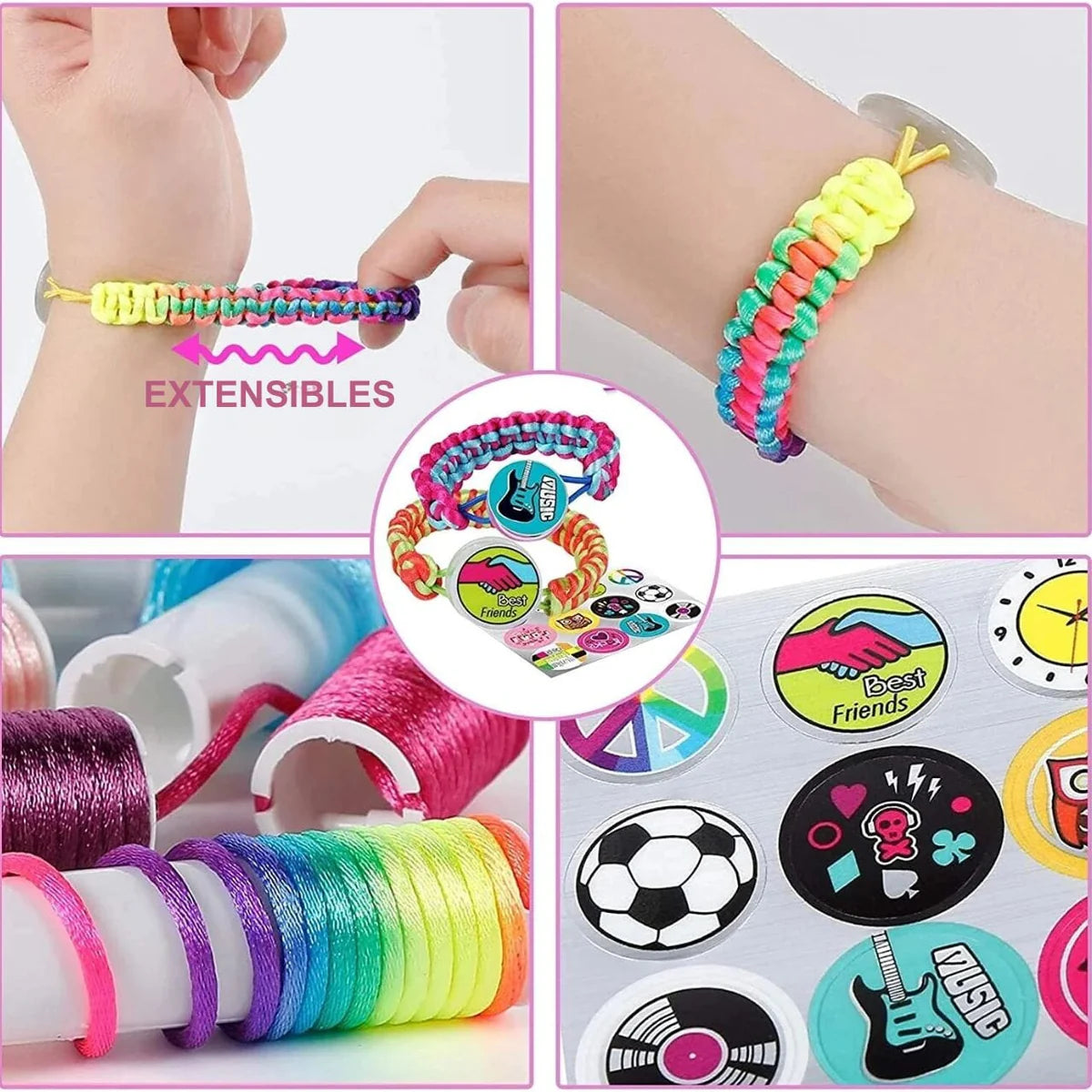 Coffret Éducatif et Amusant : Tressage de Bracelets pour Enfants