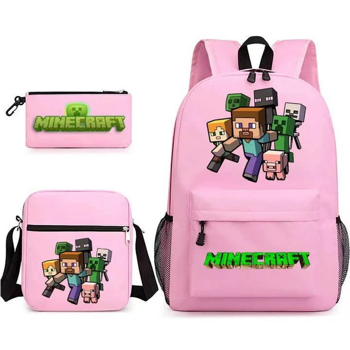 Pack Minecraft : Sac à dos, Sacoche, Trousse