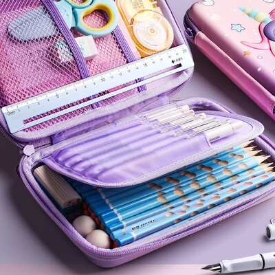 Trousse kawaii licorne EVA rangement pratique