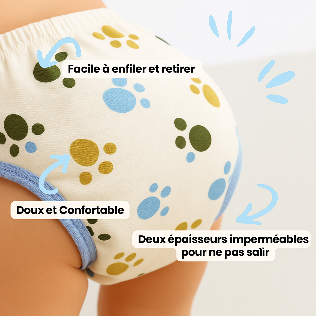 Culottes d’Apprentissage Lavables (Série Doux Compagnons) – Par Coucheco
