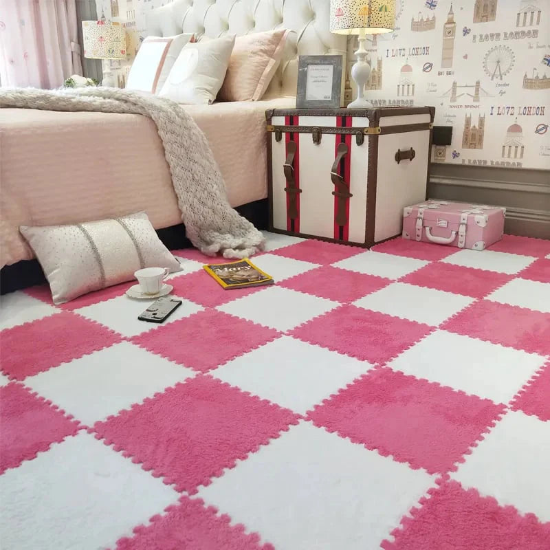 Tapis d'Éveil Enfant en Mousse Douce en Fourrure - EVA