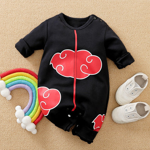Barboteuse en coton avec motif de dessin animé pour bébé, parfaite pour les soirées déguisées et les aventures en plein air