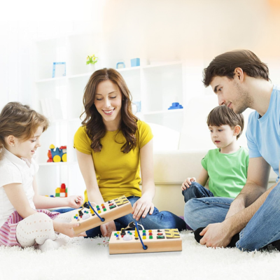 Panel d’activités en Bois  Montessori avec Interrupteur Lumineux LED