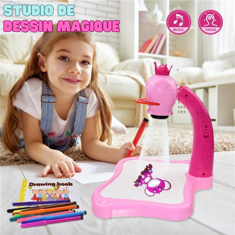 Table dessin Enfant - Studio Magique Rose + Cahier GRATUIT Education