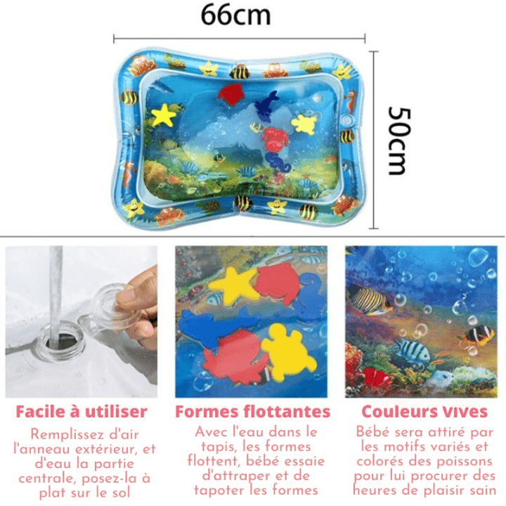 Tapis d’Éveil Aquatique pour Jeux et Moments Post - Repas - Poisson Tropical Baby & Toddler